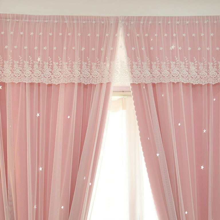 Velcro Curtains, Bedroom Shading Curtains (1 Piece)pink