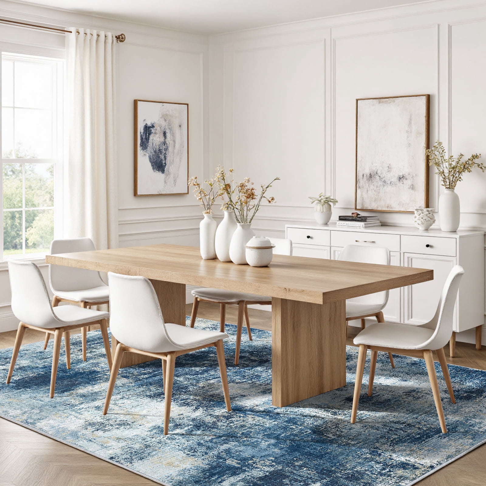 CHITOOMA 5'x7' Area Rugs for Living Room, Machine Washable Abstract Distressed Rugs Indoor Neutral Carpet Rugs for Bedroom Dining Room Office with Non-Slip Backing, Stain Resistant Non-Shed