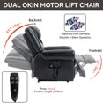 thumbnail image 6 of Dual Motor Power Lift Chair, Lay Flat Recliner Chair, Electric Recliner with Massage and Heat for Elderly, Remote Control, Infinite Position, Standing Assistance, USB Ports, Genuine Leather, Brown, 6 of 9