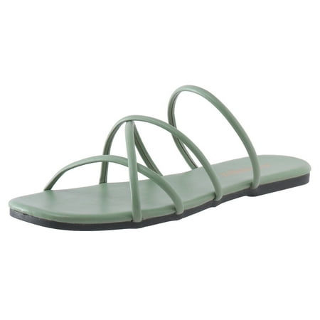 

Kitty Slippers for Women Size 8 Lady Slippers for Women Fashion Spring And Summer Women Slippers Flat Bottom Slip On Open Toe Solid Color Stripes Minimalist Style