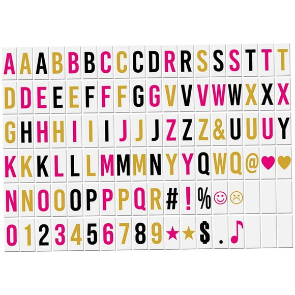 102pcs Colorful Interchangeable Letters Numbers Symbols Characters Cards Free Combination for DIY LED Cinema Light Box Message Board for Birthday Anniversary Wedding Party Store Sign Kids St