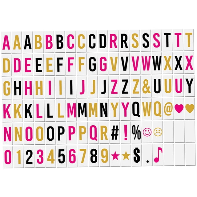 102pcs Colorful Interchangeable Letters Numbers Symbols Characters Cards Free Combination for DIY LED Cinema Light Box Message Board for Birthday Anniversary Wedding Party Store Sign Kids St