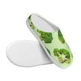 thumbnail image 3 of Daiia Broccoli 3 Print Women’s Fuzzy Slippers Memory Foam Lightweight House Shoes Cozy Loafer Flannel House Shoes-35/36, 3 of 7