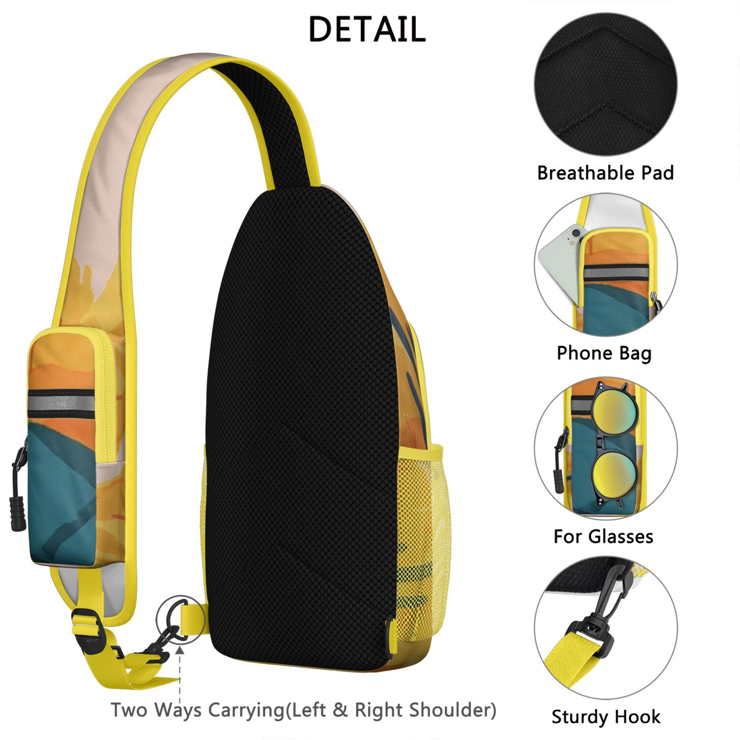 Sling Backpack Small BackpackTravel Sling Bag for Men Women Travelers Cactus Desert
