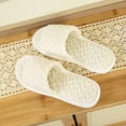 thumbnail image 6 of Slippers for Women,Open Toe Slippers Flat Bottom Warm Indoor NonHome Comfort Footwear,Womens Slippers,01 White,7, 6 of 8