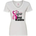 thumbnail image 3 of Inktastic Breast Cancer Awareness I Support My Great Grandma Women's V-Neck T-Shirt, 3 of 5