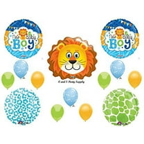 BABY BOY LION SHOWER Balloons Decorations Supplies Jungle Safari Giraffe