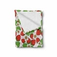 thumbnail image 2 of Spring Soft Flannel Fleece Throw Blanket, Floral Pattern with Strawberries Flowers and Leaf Season Inspirational Design, Cozy Plush for Indoor and Outdoor Use, 50" x 70", Green Red, by Ambesonne, 2 of 6