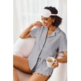 thumbnail image 3 of Ekouaer Pajamas Set for Women Short Sleeve Sleepwear Button Down Pjs Lounge Sets Soft Nightwear, 3 of 6