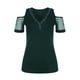 thumbnail image 4 of Puntoco Mujeres Casual Cuello en V Hot Drilling Strapless Net Yarn Camiseta de manga corta tops Puntoco Puntoco-1455, 4 of 4