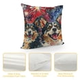 thumbnail image 4 of Zippered Throw Pillow Covers Dog Cute Animal White Blue Brown Decor Comfortable Home Office Square Pillow Covers, 4 of 5