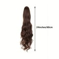 thumbnail image 4 of HAIRRO 24 Inch Long Ponytail Extension Claw Clip in Ponytail Extension for Women Long Curly Wavy Dark Brown Fluffy Hairpiece, 4 of 5