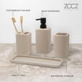 thumbnail image 6 of Zccz Modern 4-Piece Beige Marble Bath Accessories Set, 6 of 8