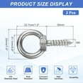 thumbnail image 2 of Uxcell 2Pcs M8x30mm Eye Hooks 2.5x1.3x1.3" 304 Stainless Steel Eye Bolts, 2 of 7
