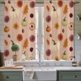 thumbnail image 2 of Fall Pumpkin Kitchen Curtains 63 Inch Length, Thanksgiving Autumn Leaves Floral Botanical Tiers Curtains for Living Room Berdoom Bathroom, Light Filtering Drapes Window Treatment 2 Panels 42"Wx63"L, 2 of 9