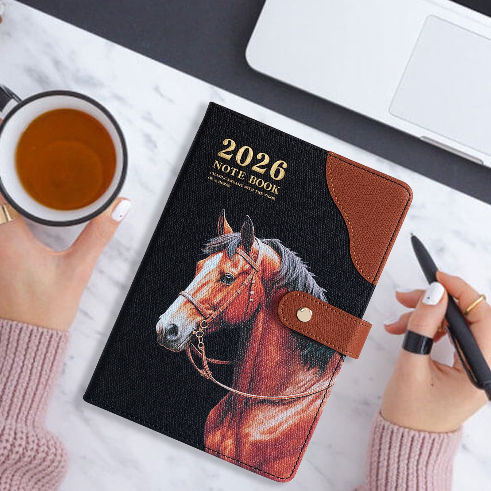 TanSiDing A5 Lined Leather Journal Notebook for Men Women, Personalized Hardcover Journal, Thick Ruled Paper Daily Diary for Travel,Business,Work,Writing