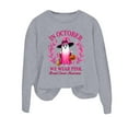 thumbnail image 3 of Breast Cancer Awareness Halloween Sweatshirts for Women In October We Wear Pink Crewneck Sweatshirt Pullover Tops, 3 of 5