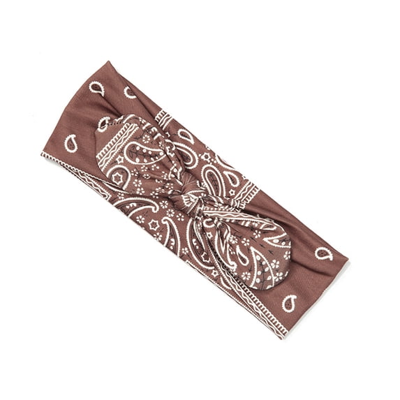Linyer Exquisite Sports Headband Adjustable Multicolor Vintage Style Face Wash Headband Printing Valentines Day accessories for women Coffee