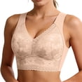 thumbnail image 2 of Minimizer Bras for Women Lightweight Full Coverage Floral Lace Racerback Push Up Bra, 2 of 9