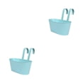 thumbnail image 4 of kurtrusly Hanging Flower Pot Ambiance In Balcony Different Rainbow Colors Fence Planters Light blue 2Set, 4 of 6
