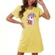thumbnail image 2 of Camisón corto de talla grande para mujer, camisón de manga corta con estampado de pecho a la moda, camisón para mujer, 2 of 3