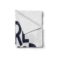 thumbnail image 2 of Feminist Soft Flannel Fleece Throw Blanket, Girl Power Inscription Hand-Written Calligraphy Style with Grungy Letters, Cozy Plush for Indoor and Outdoor Use, 50" x 70", White Dark Blue, by Ambesonne, 2 of 6