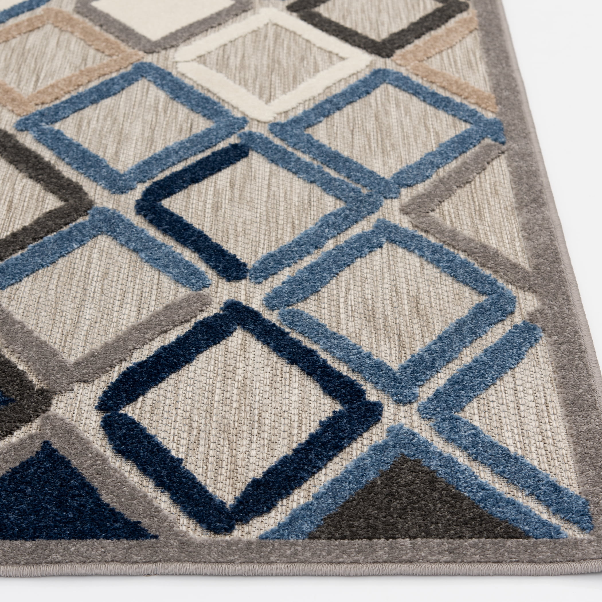 Loomaknoti Fontana Parlan 9' x 12' Geometric Indoor/Outdoor Area Rug , Gray/Blue