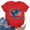 thumbnail image 2 of Vetsdori Women's Short Sleeve T Shirts Patriotic USA Years Anniversary Pullover Red White and Blue Summer 4th of July Casual,Independence Day Crew Neck Shirts for Women Graphic, 2 of 5