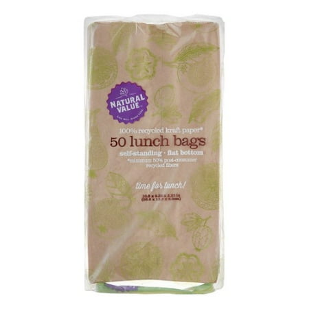 Natural Value 100 Recycled Paper Lunch Bags 50 Ct Natural Value 100 Recycled Paper Lunch Bags 50 Ct