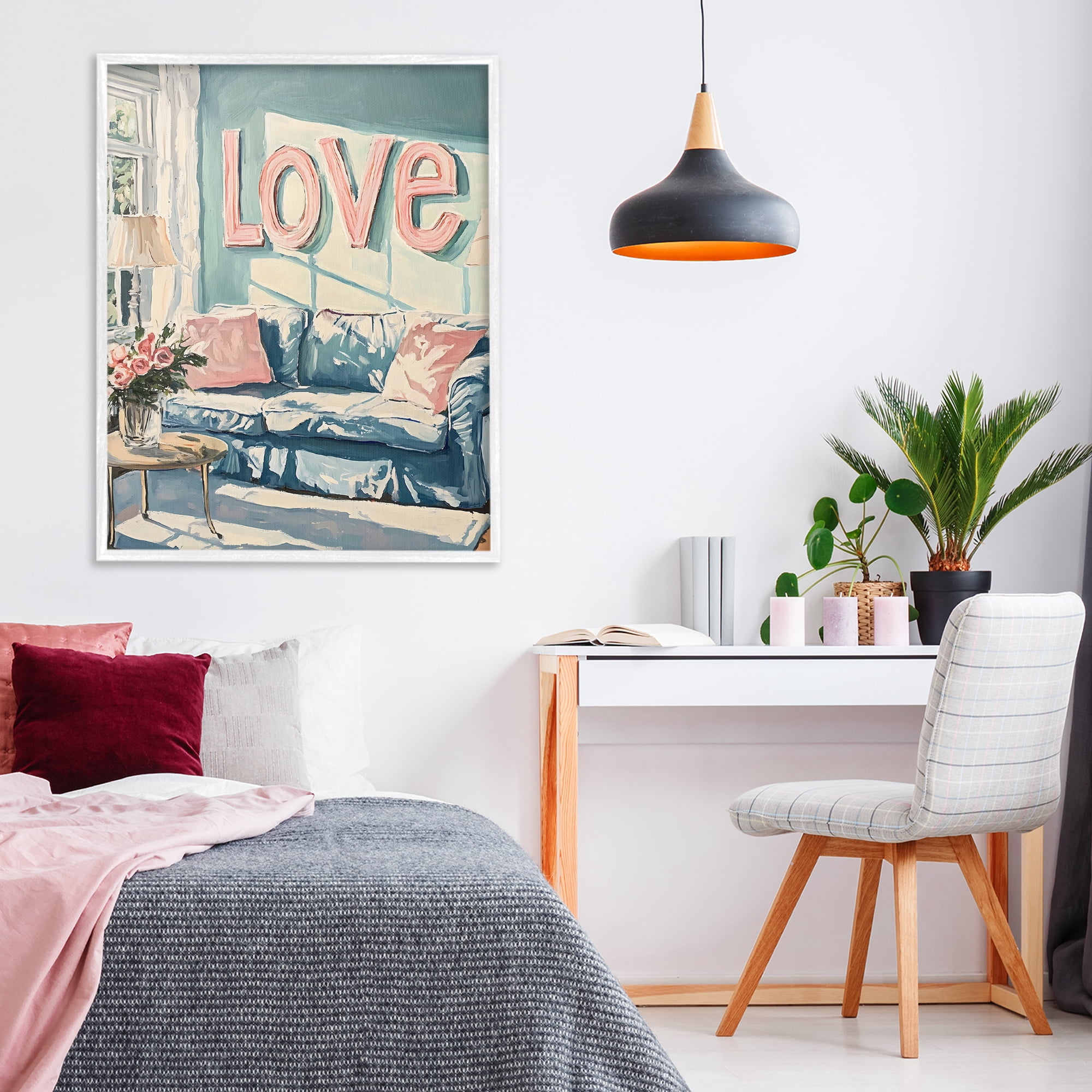 Stupell Industries Love Letters Above Cozy Couch White Framed Giclee Art, design by The Prints Vibe