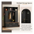 thumbnail image 5 of GDF Studio 4-IN-1 Hall Tree with Storage Cabinets, Shoe Rack, Bench, Adjustable Shelves, 59" x 76.7", Black, 5 of 8