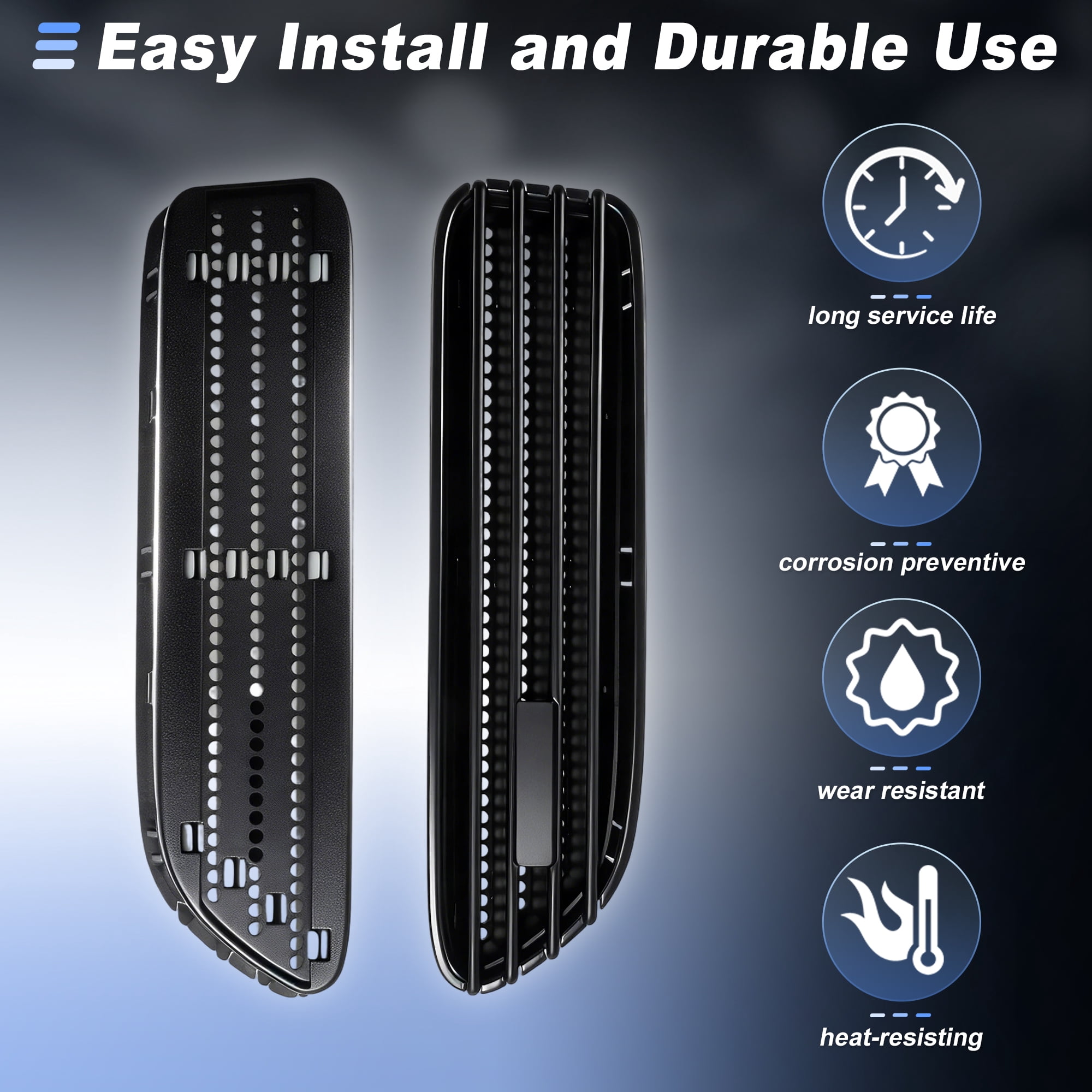 Unique Bargains Matte Black Front Fender Air Vents Trim Cover for BMW E46 M3 2001-2006
