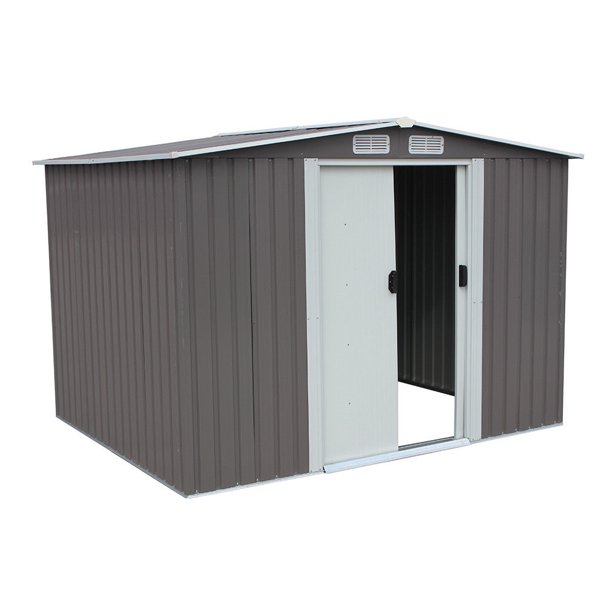 8'*8' Outdoor Steel Metal Garden Storage Shed Tool House W/ Sliding ...