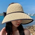 thumbnail image 2 of CoCopeaunts Straw Hat for Women Women Wide Brim Sun Visor Hat Summer Hat UV Protection Cute Beach Hat with Bow Knot, 2 of 3