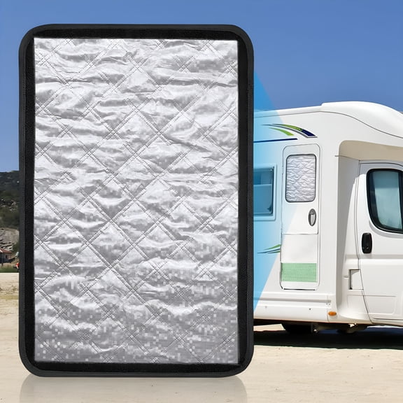 XIBUFE Rv Door Window Blinds,Foldable Camper Window Cover,Blackout Uv Rays and Privacy Protection Travel Trailer Door Window Coverings,Thickened Insulated Fabric Blinds for Door Window