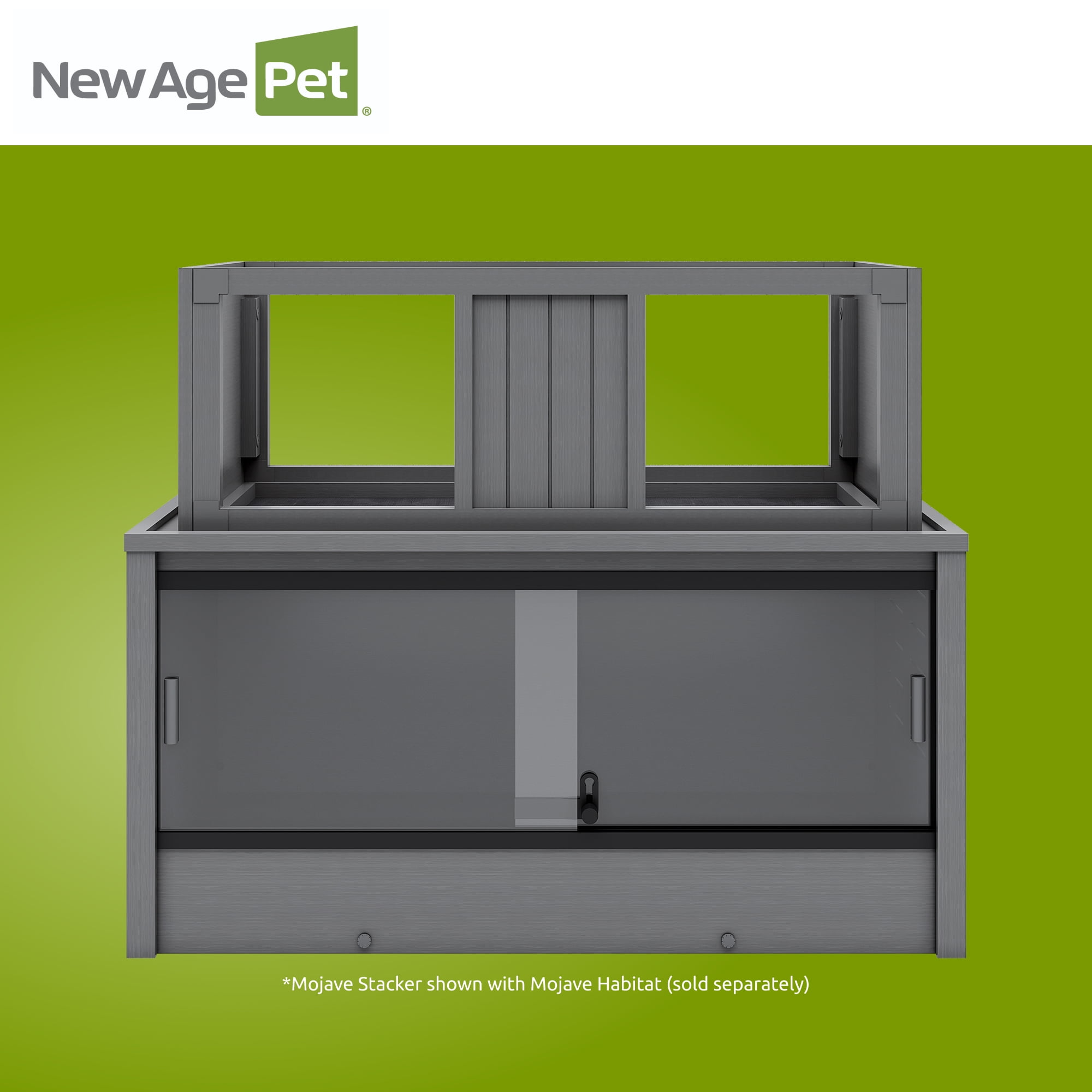New Age Pet® ECOFLEX® Mojave Reptile Habitat Stacker in Large 48" Grey for Lighting
