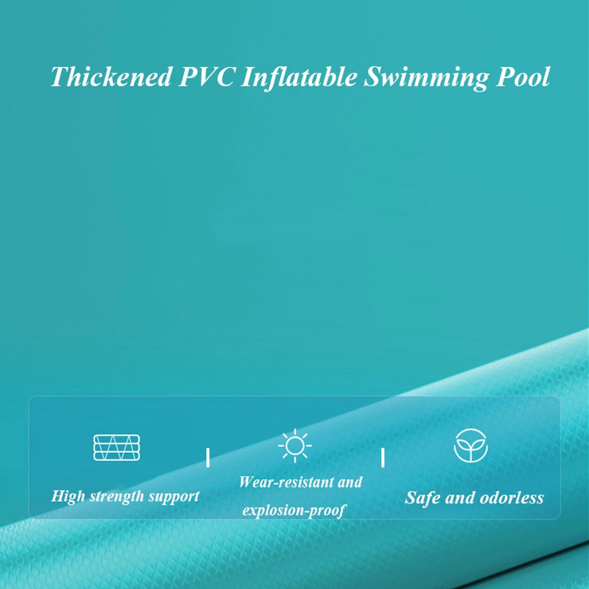 Unbranded Family Pool Inflatable Above Ground Soft Sided Rectangular Heavy-Duty PVC 82 ft