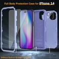 thumbnail image 6 of XHY iPhone 14 Phone Case Military Grade Protection 3 in 1 Shock and Drop Resistant Rugged Durable Detachable for iPhone 14 6.1'' Phone - Light Purple, 6 of 6
