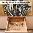 thumbnail image 4 of Acrylic Kitchen Drawer Organizer, Expandable Silverware Holder, Utensil & Cutlery Tray with Knife Storage, Flatware Utensils Holder, 7 to 9-Compartment Kitchen Drawer Organizer for Spoon, 4 of 6