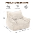 thumbnail image 7 of Pamapic Corduroy Large Bean Bag Chair Sofa with Armrests for Adult, Beige, 7 of 7
