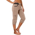 thumbnail image 3 of Yifymode Cargo Capris for Women Casual Capri Pants with Pockets Summer Hiking Pants Outdoor Pull On Cargo Pant,Light Purple L, 3 of 4