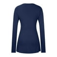 thumbnail image 6 of Idoravan Long Sleeve Shirts for Women Women's Casual V-neck Bow Long-sleeved T-shirt Top, 6 of 6
