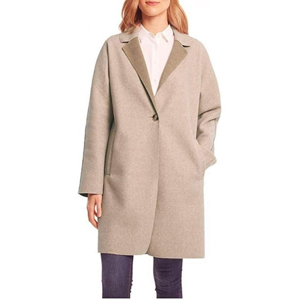 Bernardo Bernardo Ladies' Women's Open Front Overcoat Jacket, Oatmeal Medium NEW Walmart