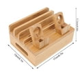 thumbnail image 2 of Wood Bamboo Multi Device Smartphone Charging Station, 5 Ports USB Charging Dock DIY Assemble Organizer Holder Charging Station Rack for Phones Tablets[Wood], 2 of 5