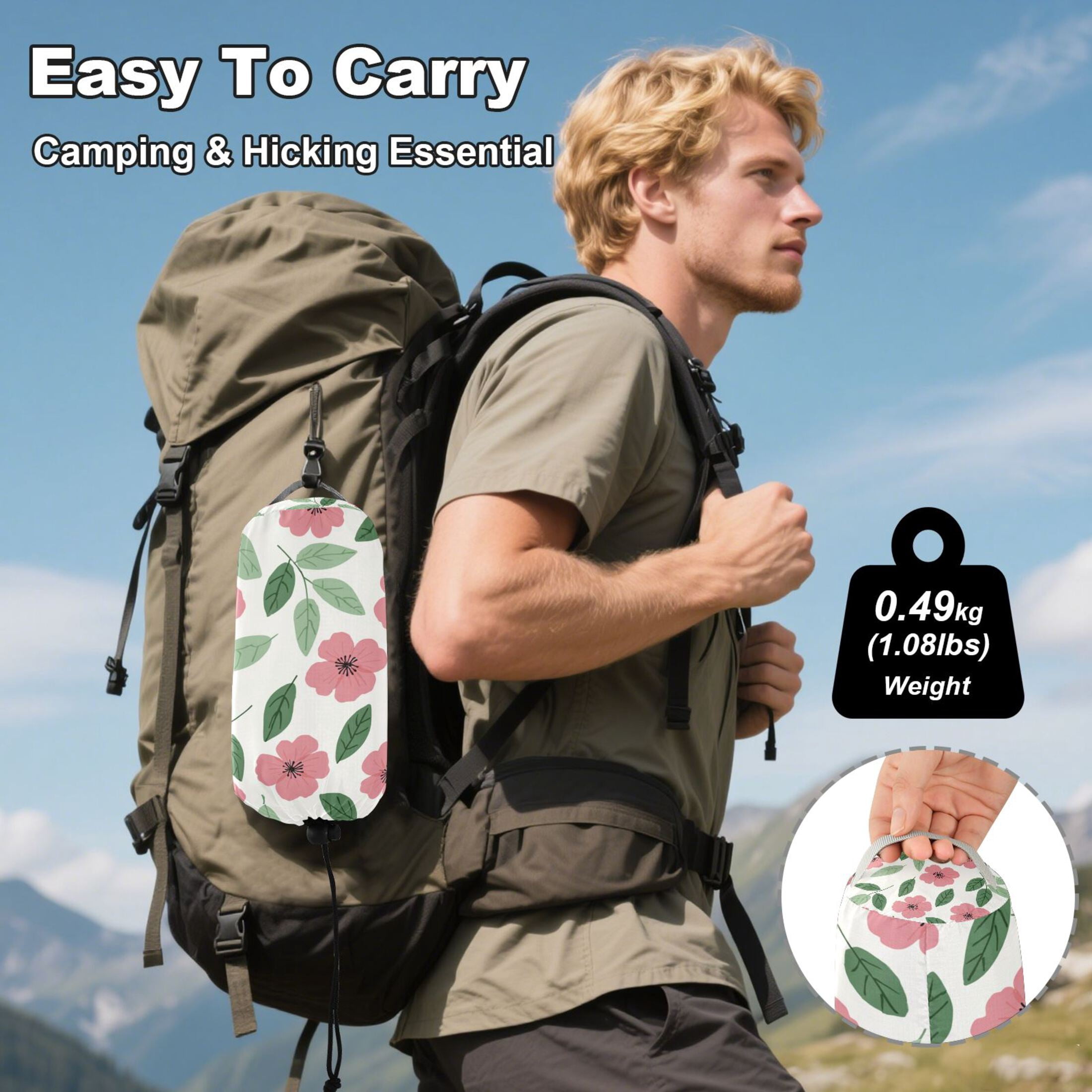 Hammock Camping Hammock Nylon Portable Hammock Travel Camping Hammock Lovely Cute Pink Flowers