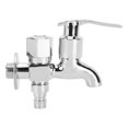 thumbnail image 3 of Water Faucet, Brass Double Heads Single Cold Washing Machine Water Faucet Dual Use Faucet  For Kitchen Bathroom, Balcony, Washing Machine, Wash Basin, 3 of 8
