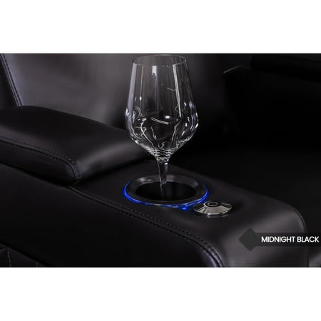 Valencia Theater Seating - Valencia Zurich Row of 2 Premium Top Grain Nappa Leather 11000 Home Theater Seating - Black