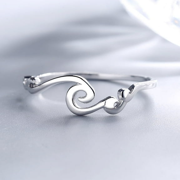 Sterling Silver Classic Wave Adjustable Ring