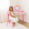 thumbnail image 3 of Wildkin Kids Princess Wooden Vanity Table and Chair Set for Girls, Pink, 3 of 7