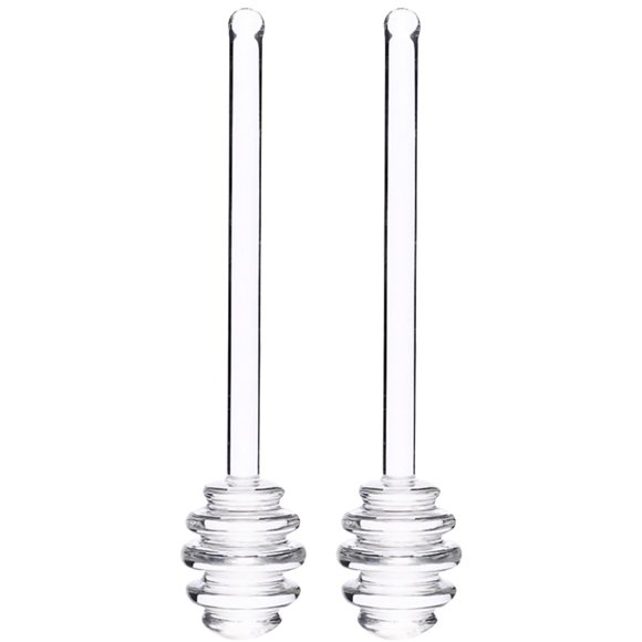2Pcs Honey Stirring Rods Honey Dipper Sticks Transparent Honey Stirrers Kitchen Honey Pot Sticks